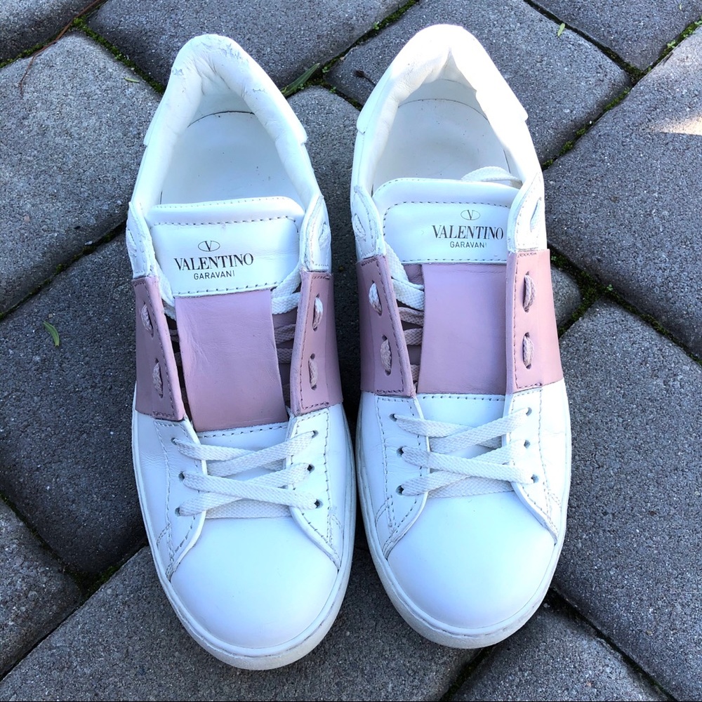 Valentino Garavani Pink&White Sneaker Shoes size 8